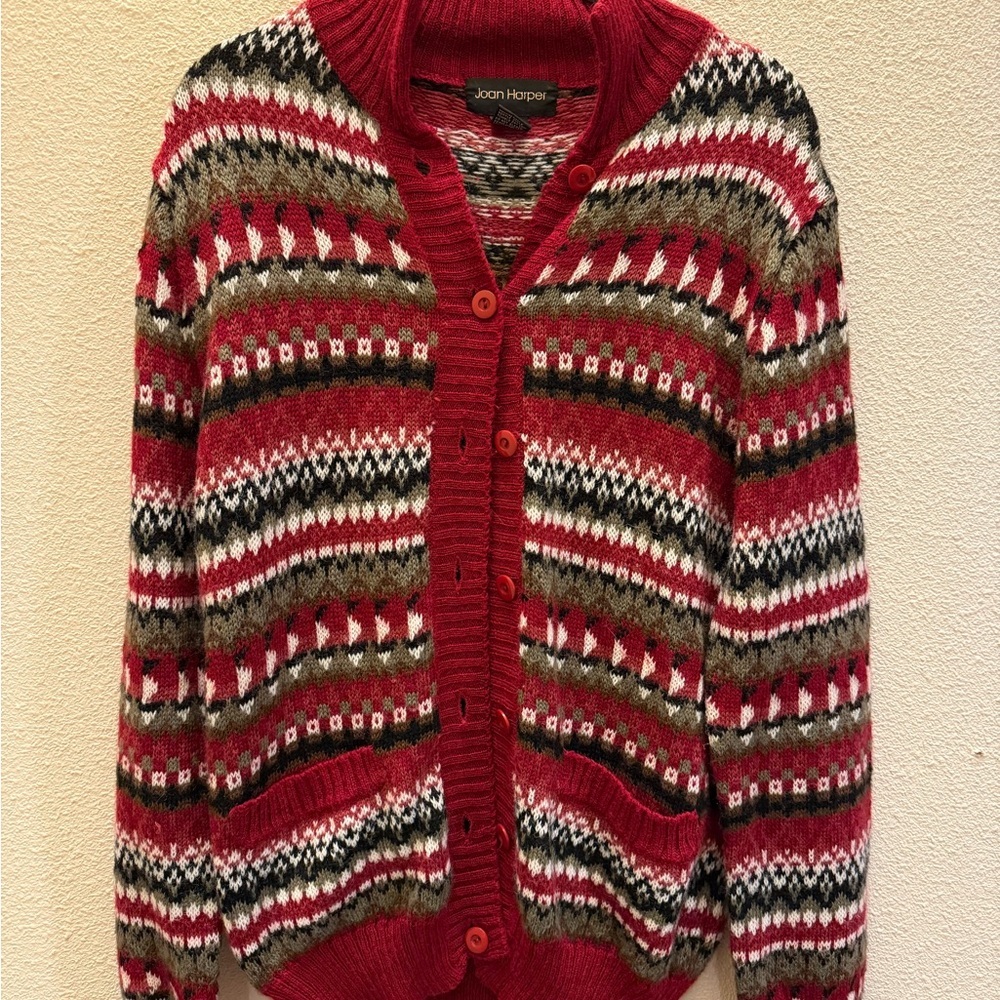 Harper Red and Black Cozy Cardigan Sweater